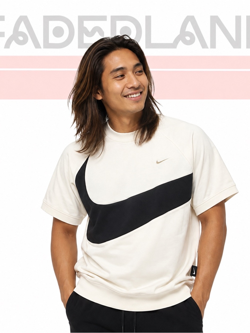 Nike Men’s Cream Short-Sleeve Swoosh Graphic Shirt